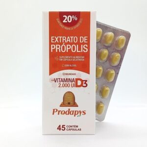 Extrato de Própolis + Vitamina D3 2.000 UI Sup. Alim. Caps. Gelatina - Prodapys