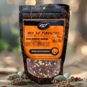 MIX DE PIMENTAS PRETA, ROSA E BRANCA GRÃO 50G - FOCO ALTERNATIVO