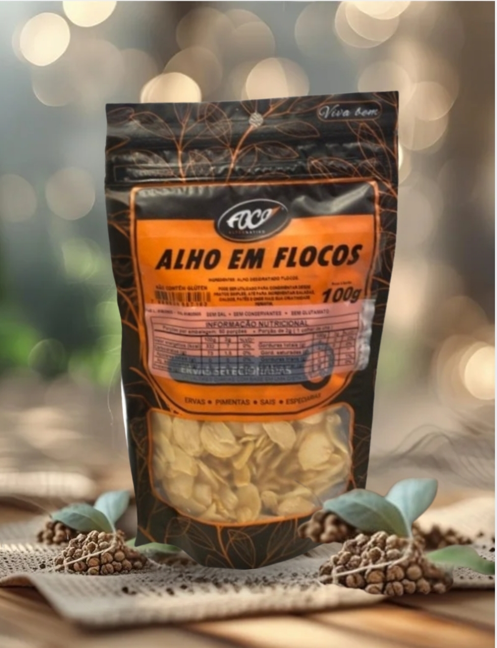 Alho Flocos 100g - Foco Alternativo