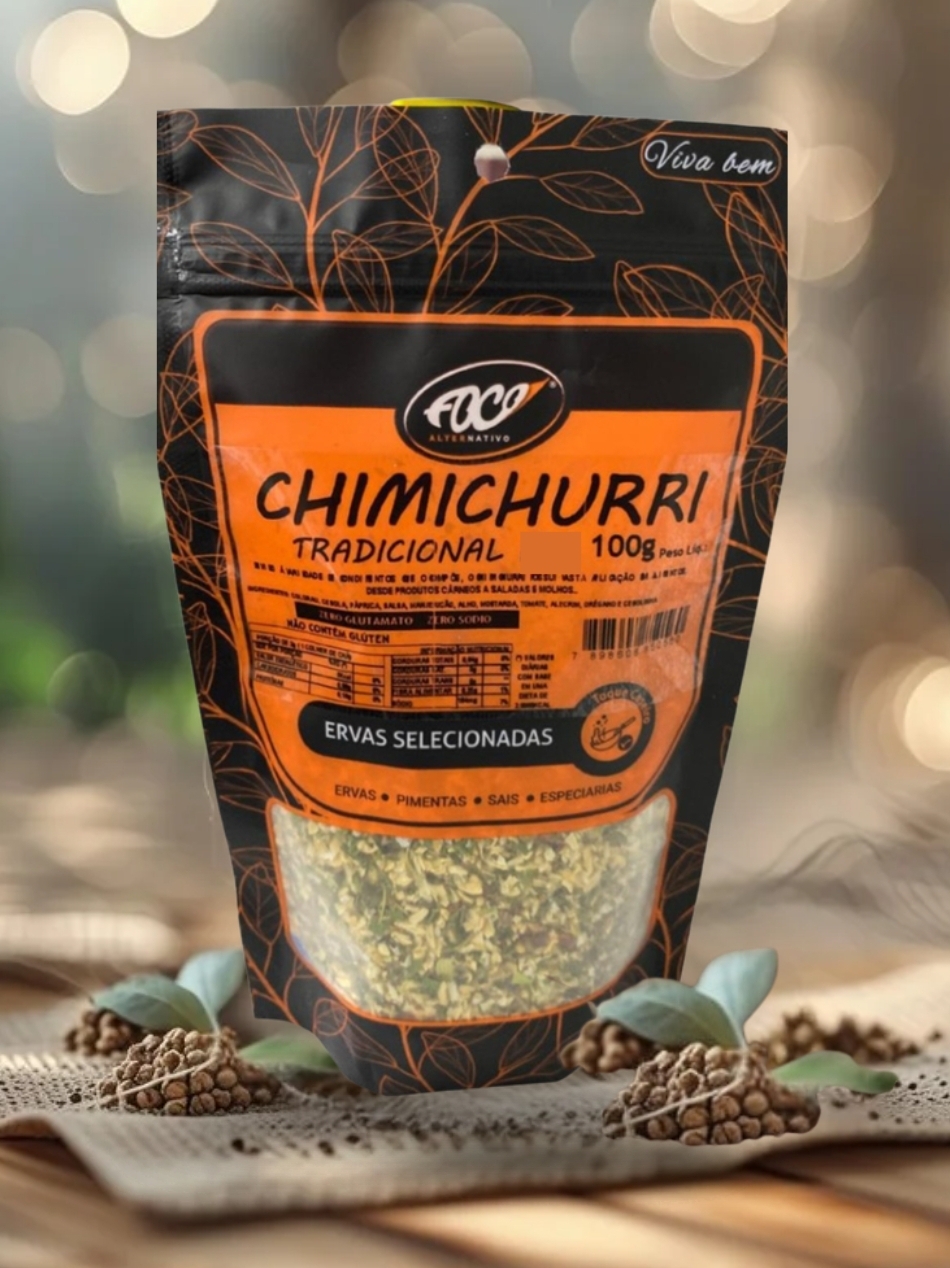 CHIMICHURRI 100G - SEM SAL - SEM PIMENTA - FOCO ALTERNATIVO