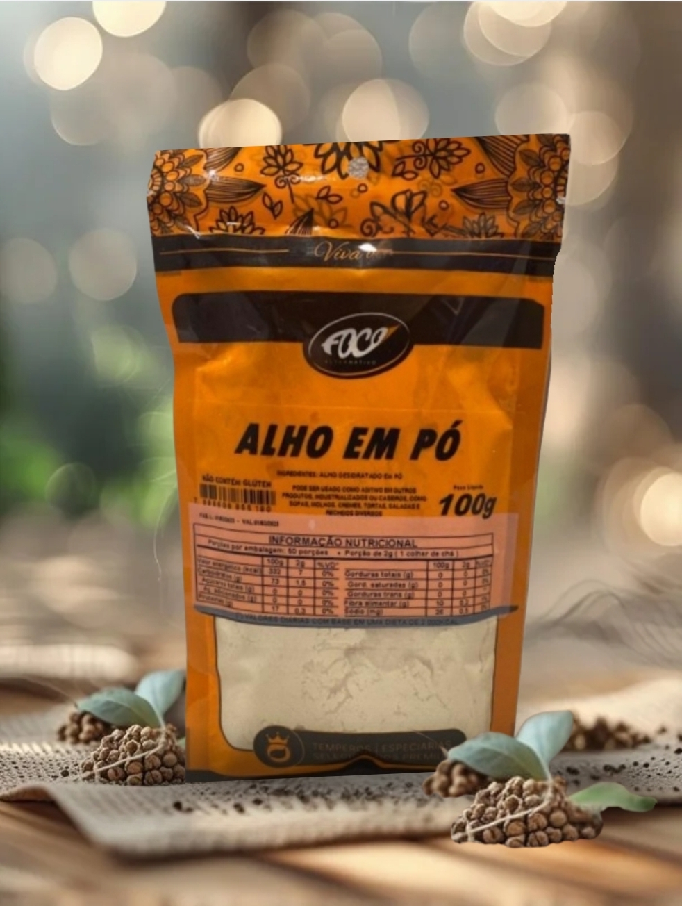 ALHO EM PÓ 100G - BRANCO FOCO ALTERNATIVO