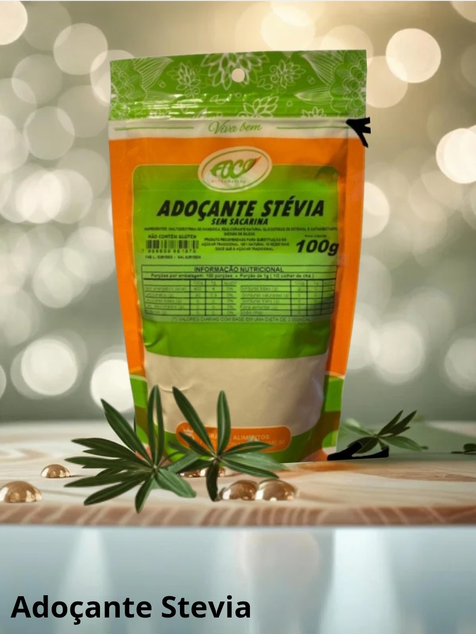 ADOÇANTE STÉVIA 100G - FOCO ALTERNATIVO
