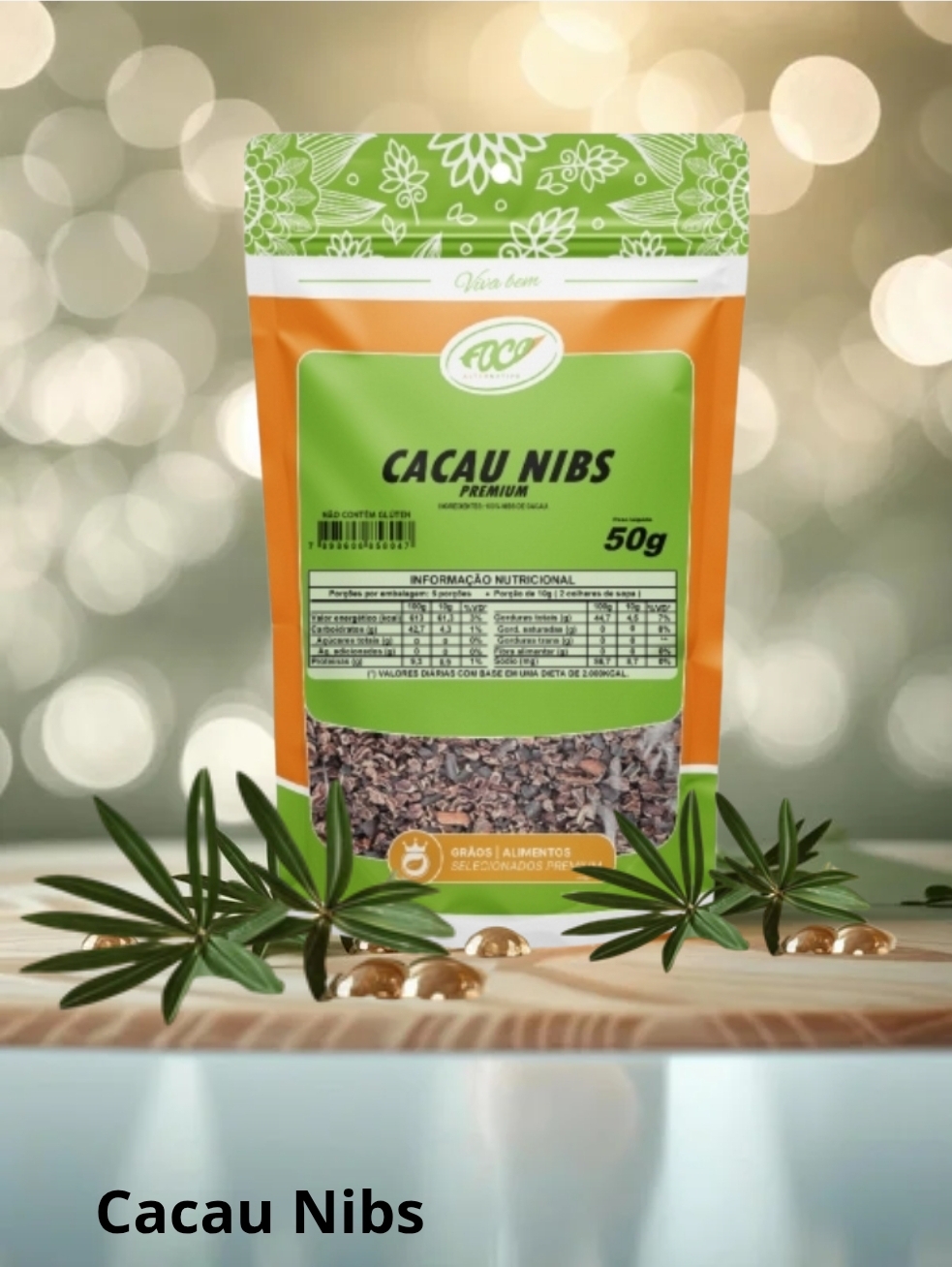 CACAU NIBS PREMIUM 50G FOCO ALTERNATIVO