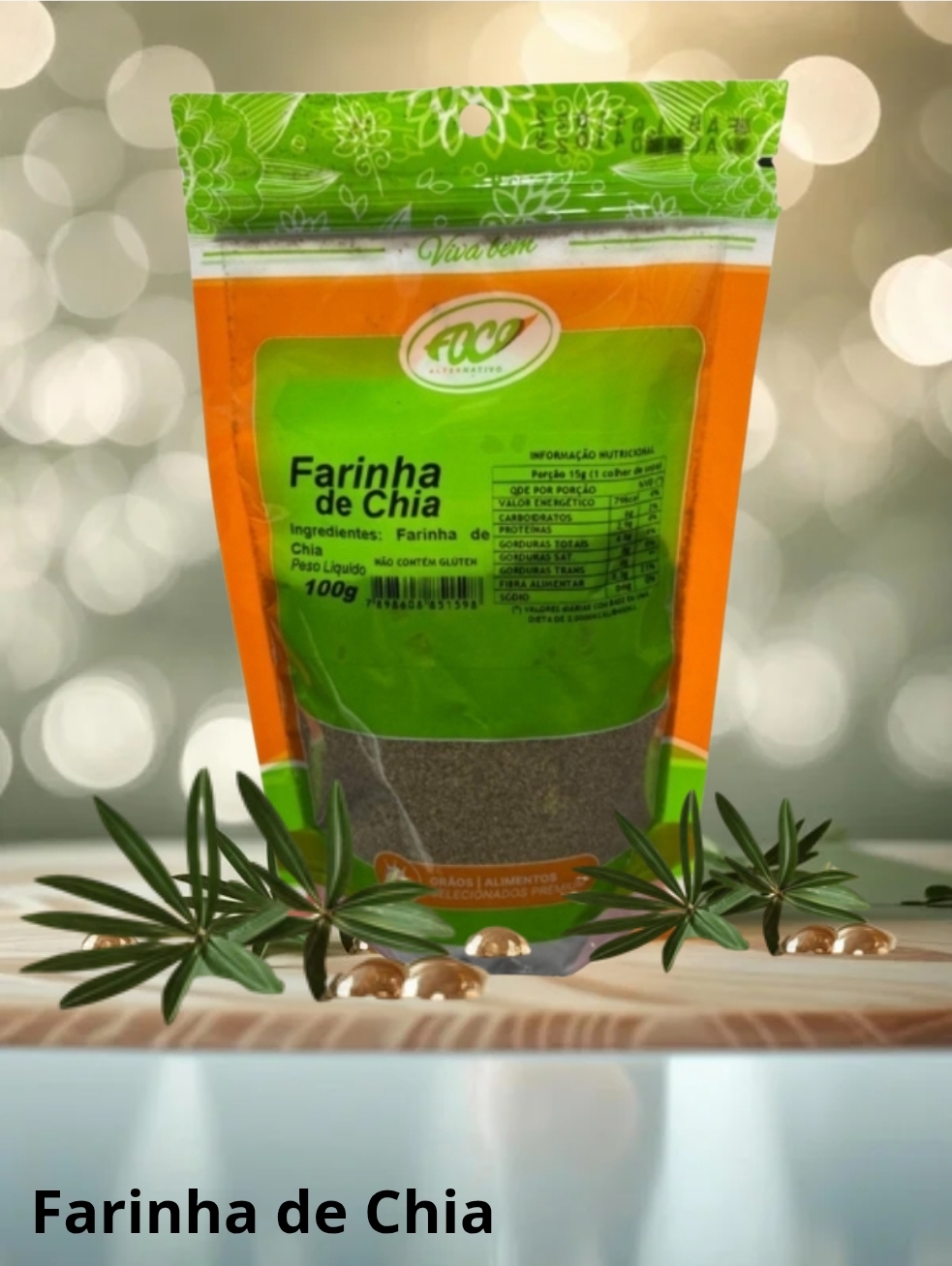 FARINHA DE CHIA 100G - FOCO ALTERNATIVO