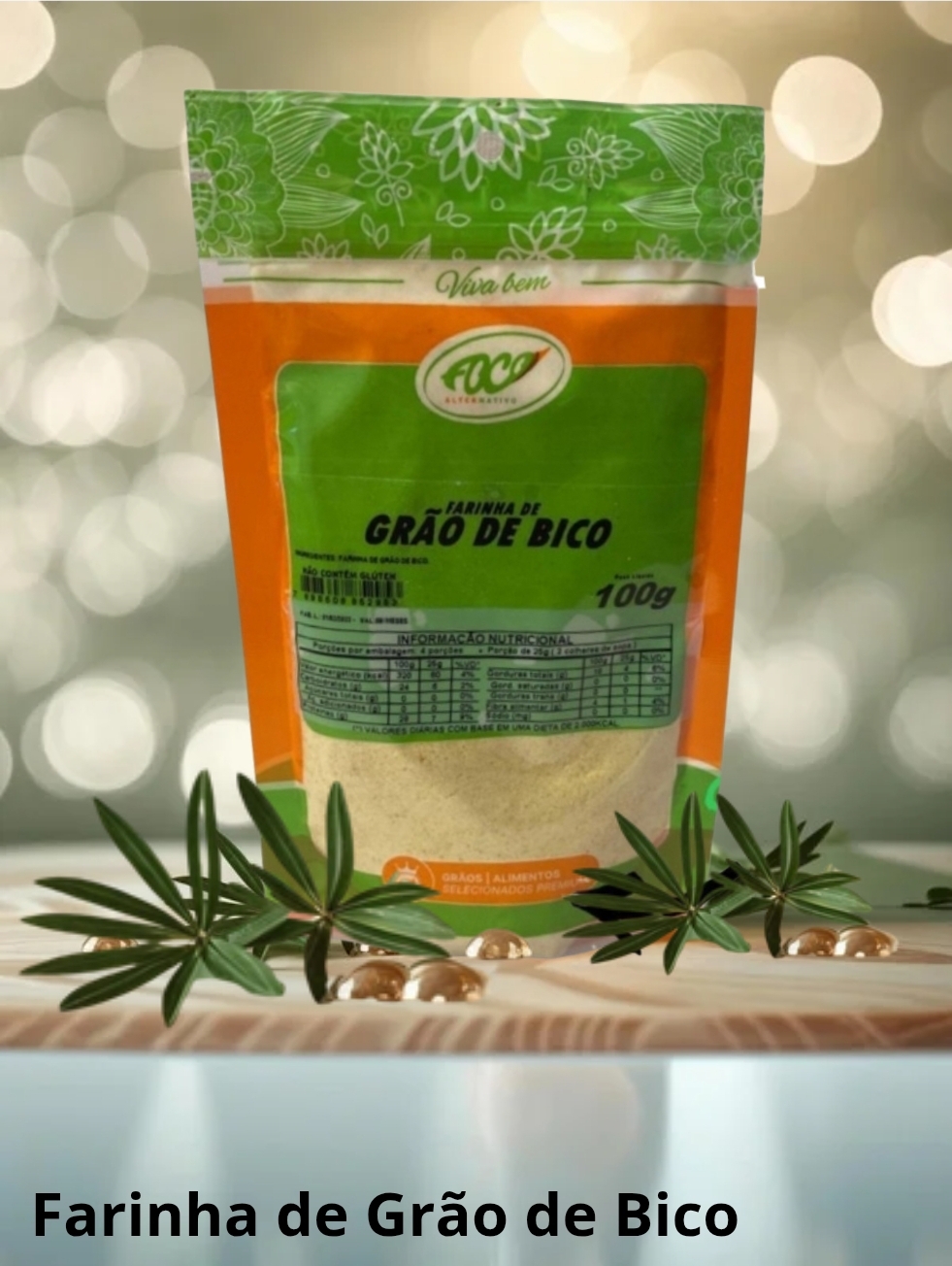 FARINHA DE GRÃO DE BICO 100G - FOCO ALTERNATIVO