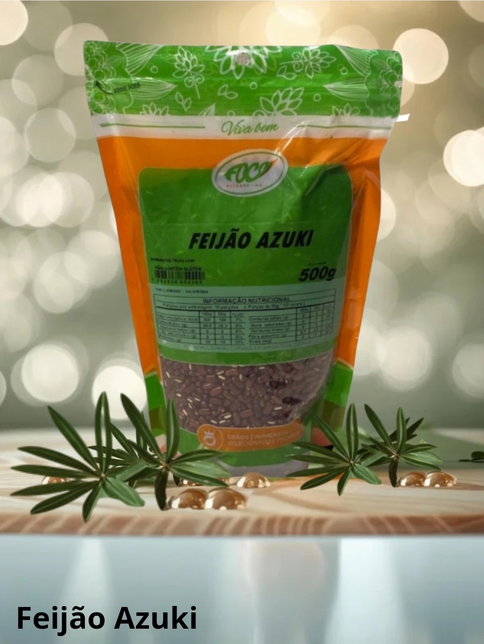 FEIJÃO AZUKI 500G - FOCO ALTERNATIVO