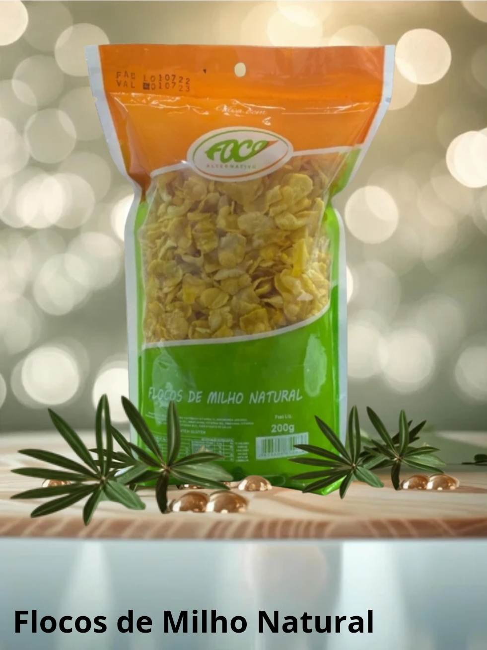 FLOCOS DE MILHO NATURAL 300G - FOCO ALTERNATIVO