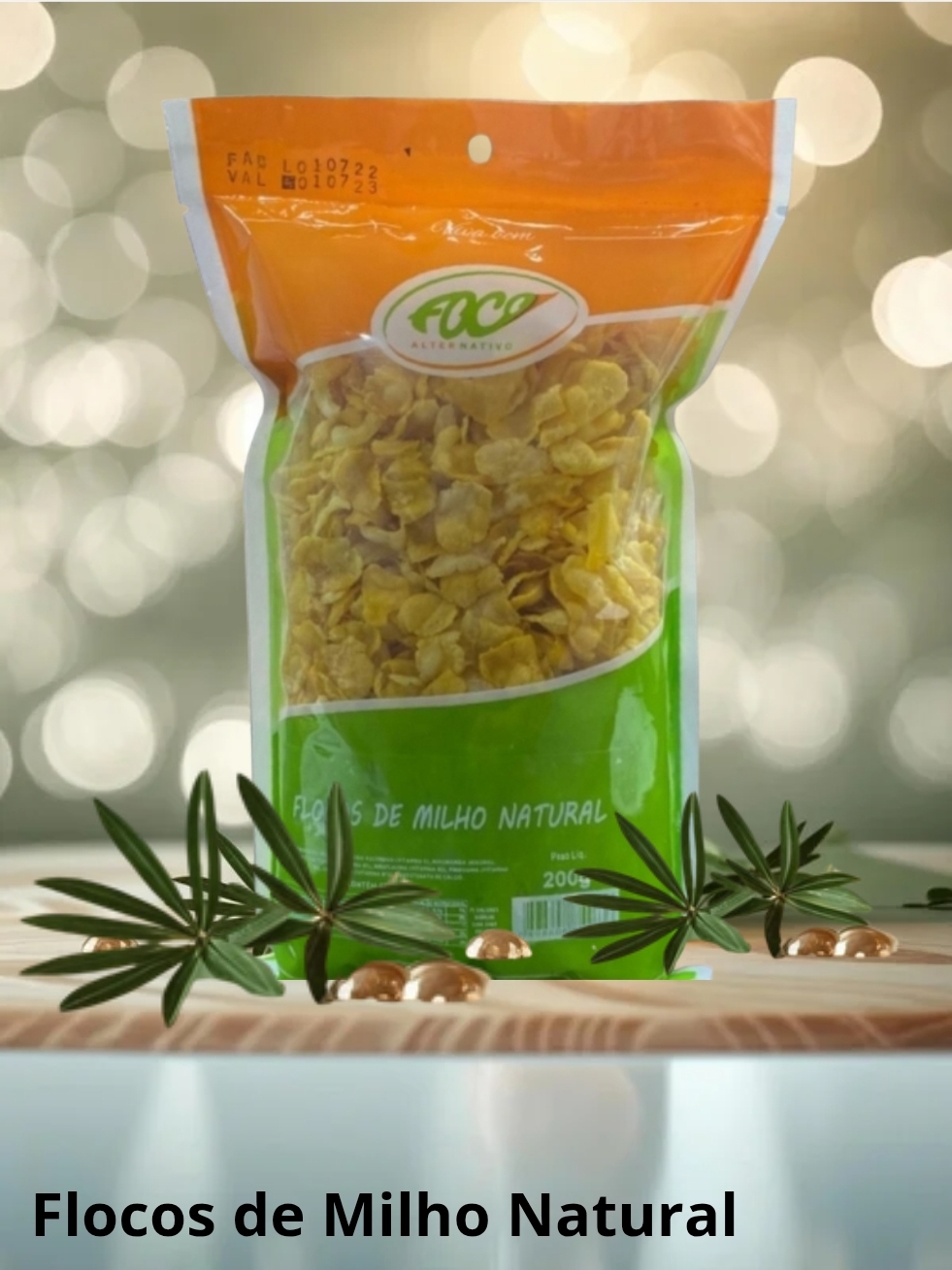 FLOCOS DE MILHO NATURAL 200G - FOCO ALTERNATIVO
