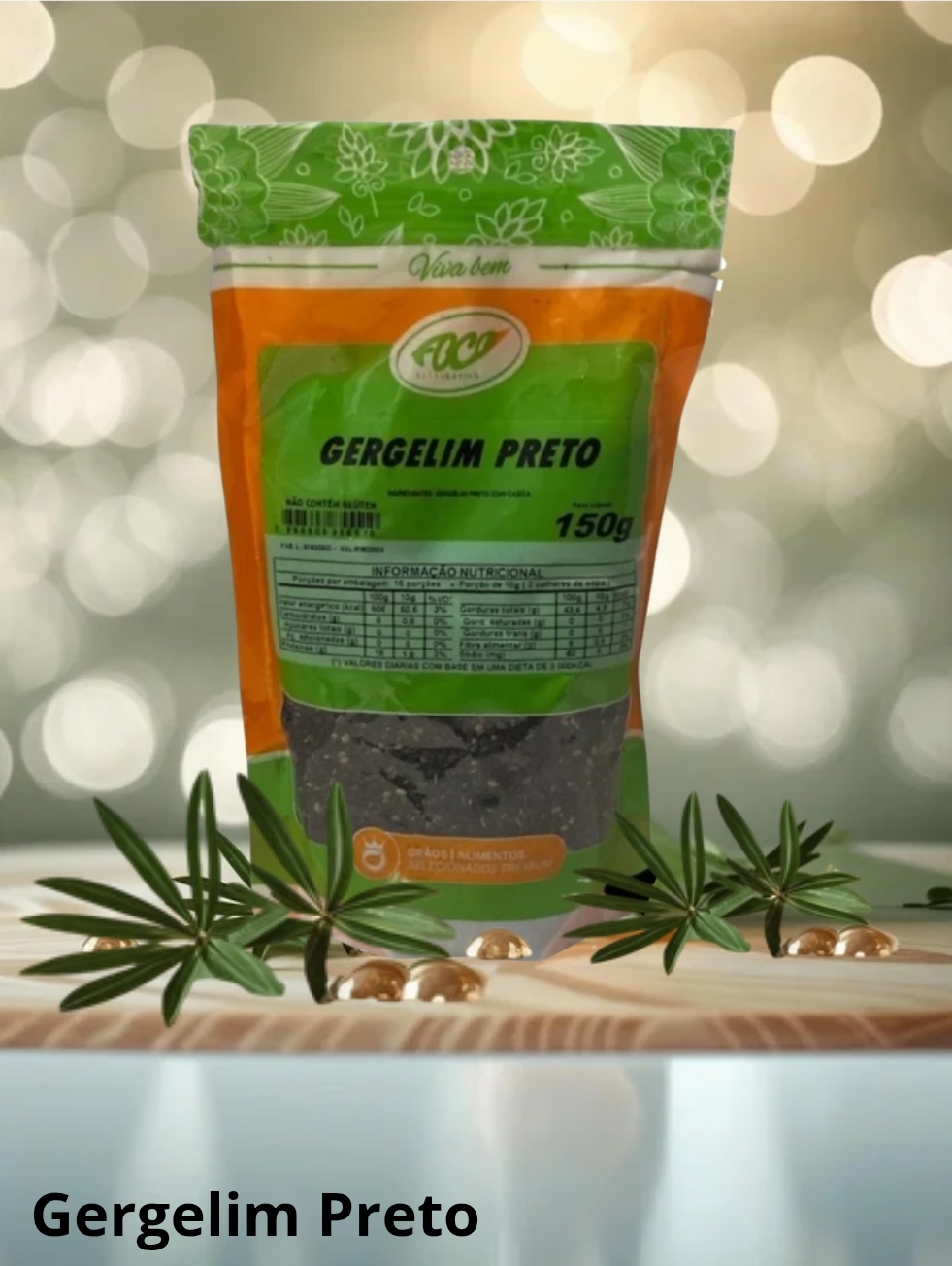 GERGELIM PRETO PREMIUM 150G - FOCO ALTERNATIVO