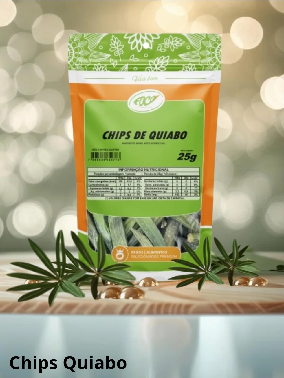 CHIPS DE QUIABO 25G FOCO ALTERNATIVO