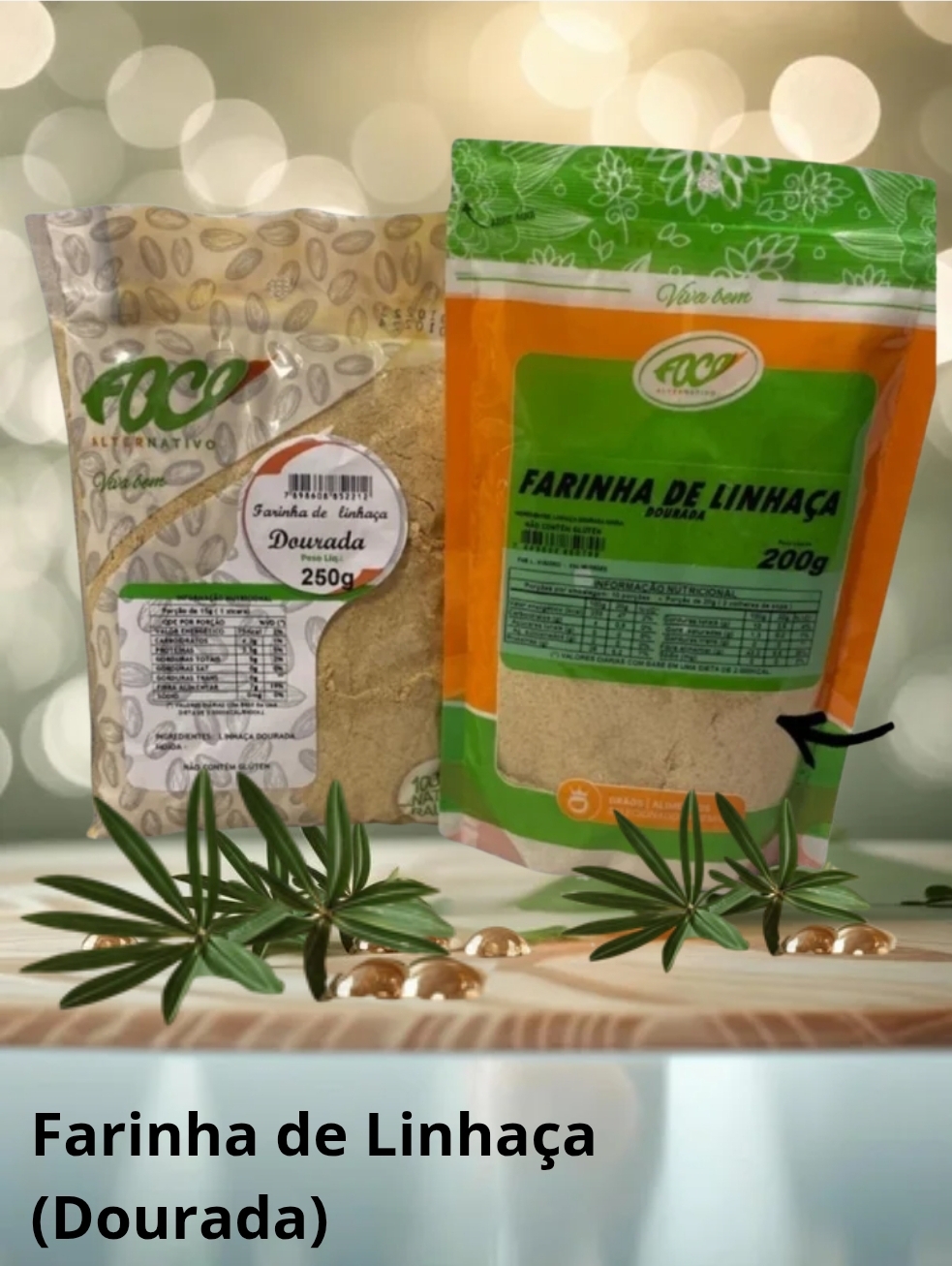 FARINHA DE LINHAÇA DOURADA 250G - SEM GLÚTEN - FOCO ALTERNATIVO