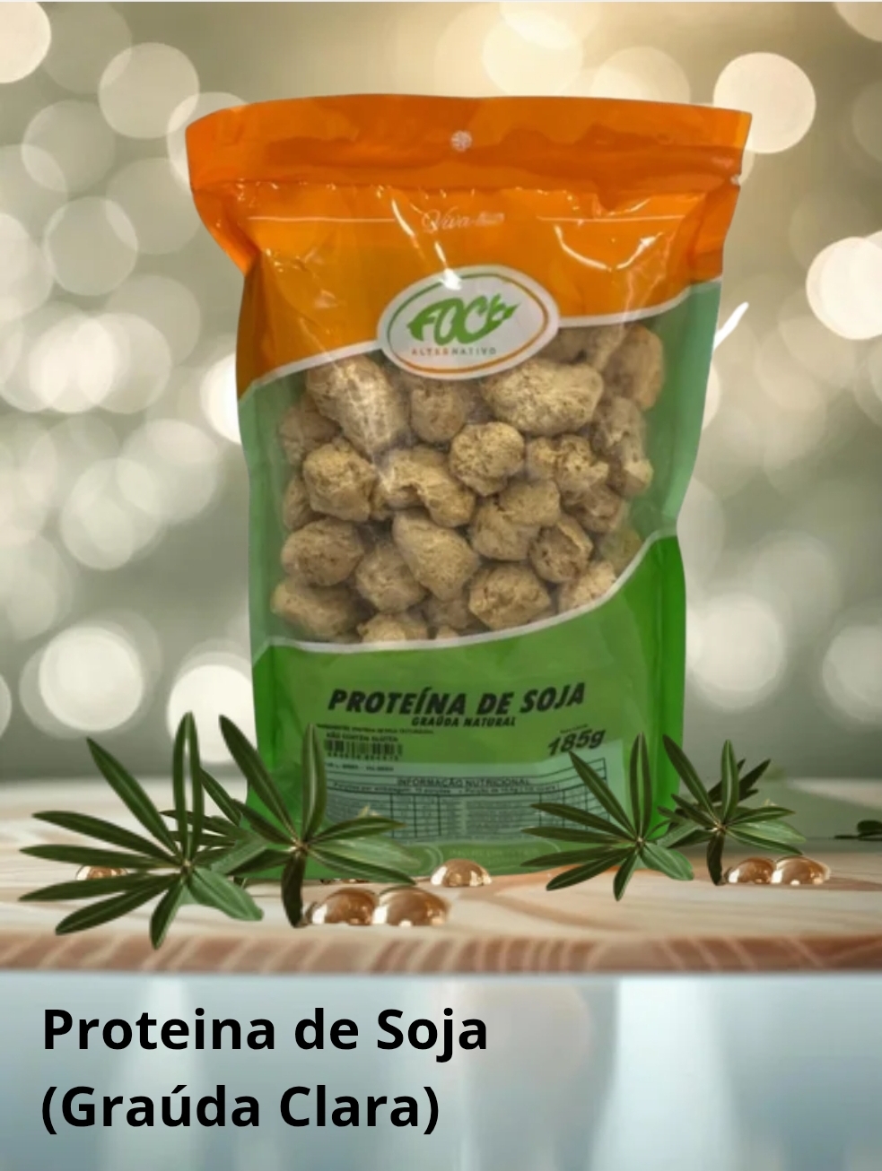 PROTEÍNA DE SOJA GRAÚDA NATURAL - 185G - TEXTURIZADA - FOCO ALTERNATIVO