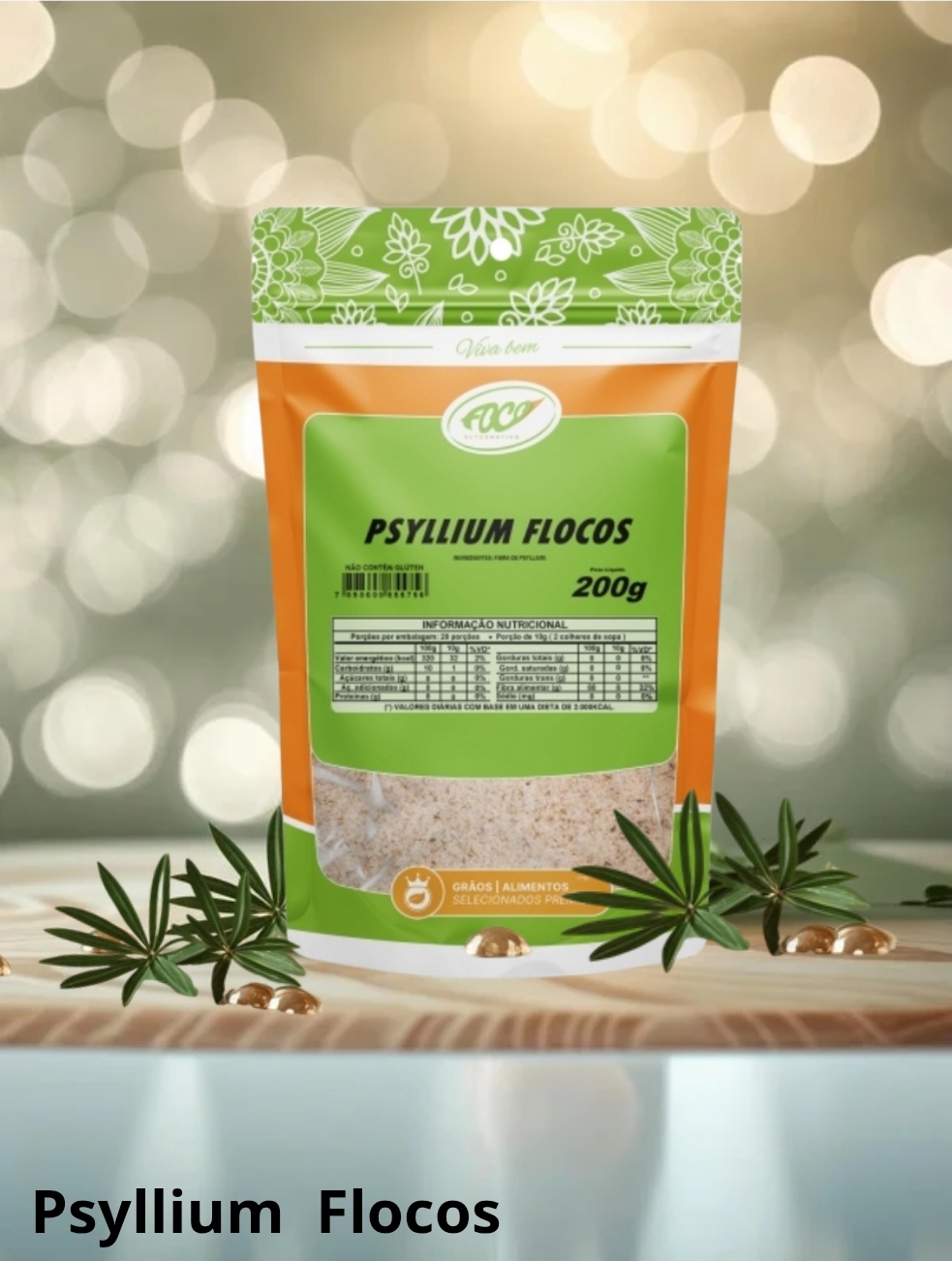 PSYLLIUM FLOCOS 100G - (PSYLLIUM FIBRAS) FOCO ALTERNATIVO