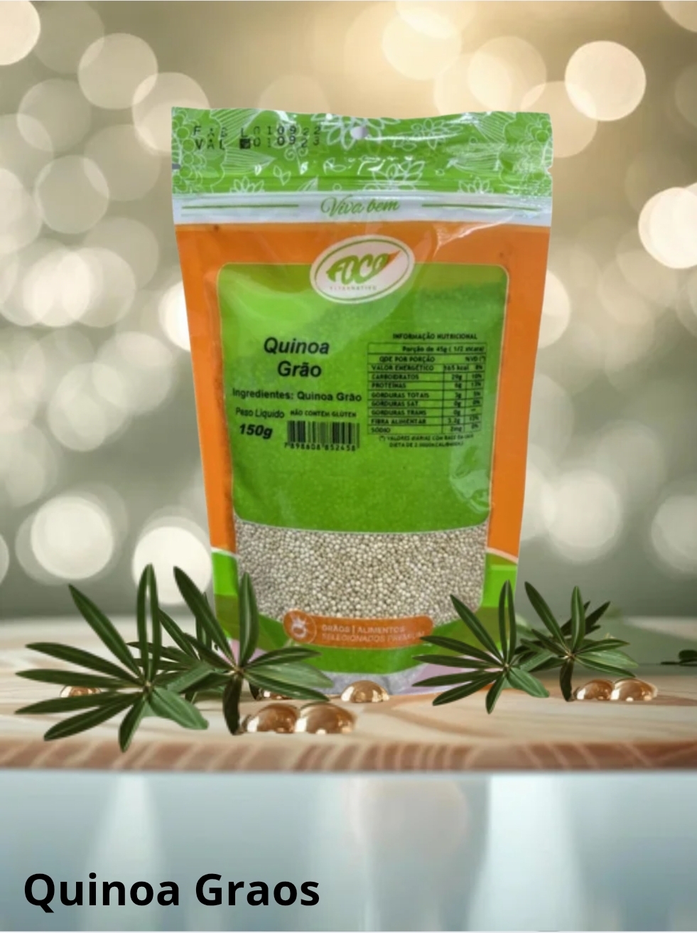 QUINOA GRÃO 150G PERUANA - QUINOA EM GRÃO