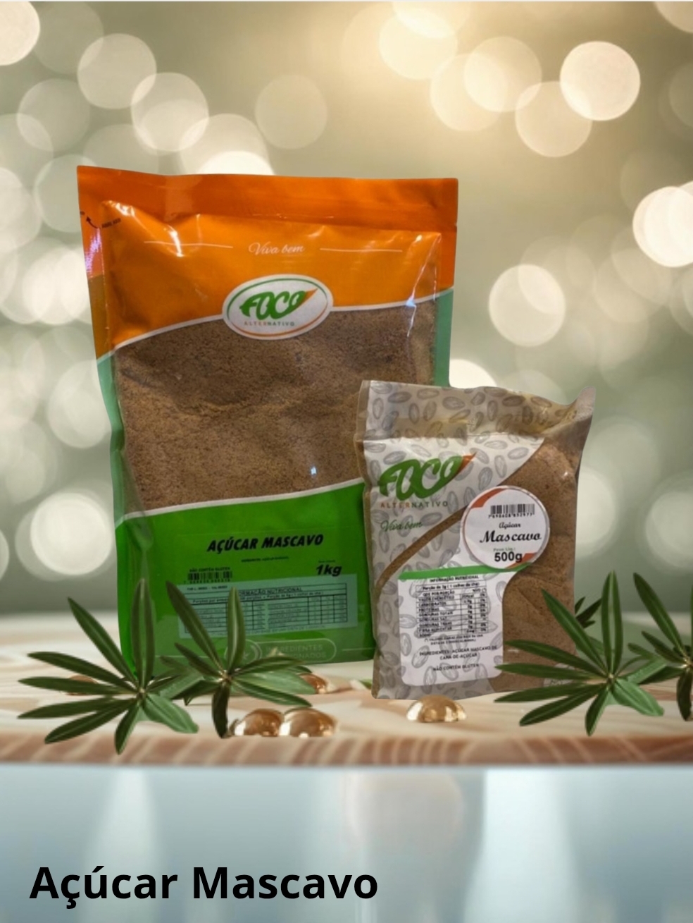 AÇÚCAR MASCAVO 500G - PURO - FOCO ALTERNATIVO